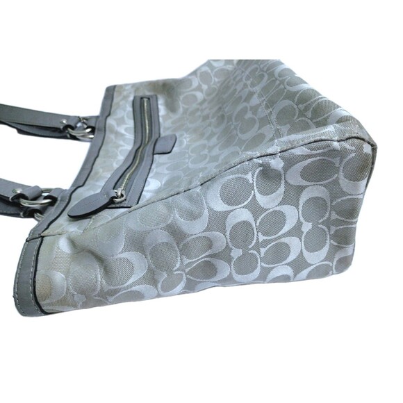 Coach Penelope Signature Jacquard Shoulder Bag Gray Silver F14694 Purse Handbag - Picture 5 of 13